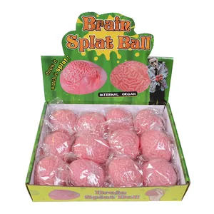 Rosa Gehirn Splat Ball Stressabbau Spielzeug Set in grüner Displaybox für Halloween