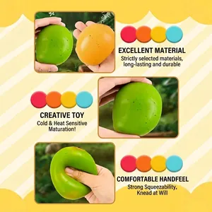 Durable heat-sensitive color-changing mango stress ball toy for sensory relief