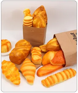 Assorted realistic PU slow rebound simulation bread squishy toys for stress relief