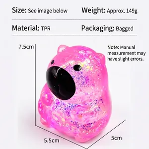 Rosa Glitzer Capybara Squishy Spielzeug, langsam aufsteigendes Anti-Stress-Spielzeug