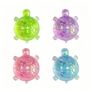 4er-Set Glitzer-Schildkröten-Squishy-Spielzeuge mit weicher, langsam rückfedernder Textur.