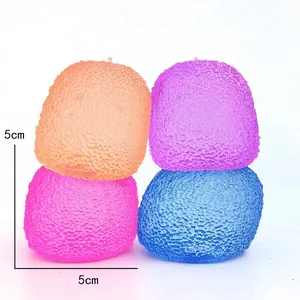 Set of 4 colorful maltose squishy stress toys with textured surface, 5cm cube size