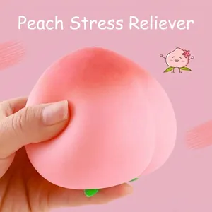 Jouet Moelleux Pêche de Simulation TPR Rebond Lent Balle Anti-stress Rose Jouet Sensoriel pour Enfants et Adultes Cadeau