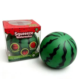 Großes Wassermelonen Squishy Spielzeug Stressabbau Langsamer Rückprall Perle TPR Sensorisches Quetschspielzeug Grün Rot