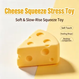Juguete squishy con forma de queso amarillo para aliviar el estrés con textura suave