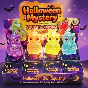 Παιχνίδια squishy κουκουβάγια Halloween Mystery με χρυσόσκονη, μαλακά και αντιστρές