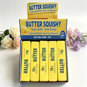 Boterstick squishy speelgoed in displaybox, stressverlichting, langzaam rijzend