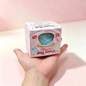 Handheld cream roll cake squishy stress relief toy with soft slow rebound material