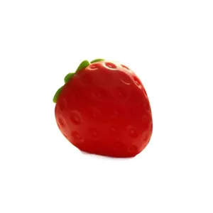 Realistic giant strawberry slow rebound squishy stress relief toy on pure white background