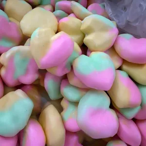 Pastel multicolor heart-shaped simulation chocolate squishy toy for stress relief
