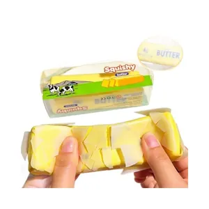 Realistic butter stick slow rebound squishy stress relief toy with crunchy peeling texture