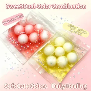Χαριτωμένες DIY squishy σακούλες για άγχος με ροζ και κίτρινες glitter μπαλίτσες τζελ