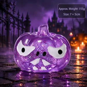 Violetter Glitzer-Kürbis-Squishy für Halloween-Stressabbau