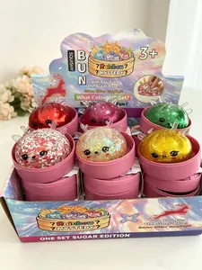 Set de squishies rennes de Noël avec paillettes colorées et emballage boîte cadeau