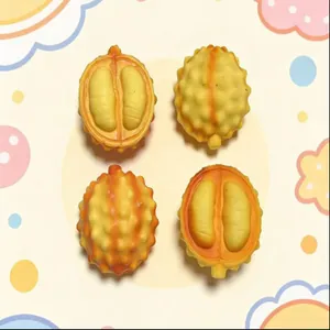 Detailed view of four durian-shaped slow rebound squishy toys for stress relief