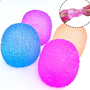 Detail view of colorful maltose squishy balls showing texture and extreme stretchability