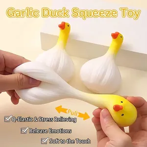 Lustiges Knoblauch-Enten-Squishy-Spielzeug zum Stressabbau im Büro mit weichem Gefühl