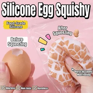 Giocattolo Squishy Guscio d'Uovo Simulato a Rimbalzo Lento Sollievo dallo Stress Sensoriale Giocattolo Alimentare in Silicone per Adulti e Bambini