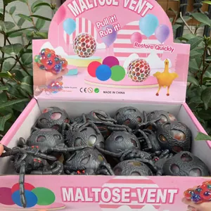 Halloween schwarze Spinne Squeeze Spielzeug Stressbälle in Malz-Vent-Display-Box