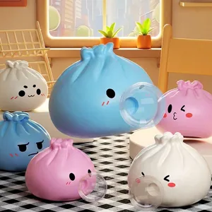 Simpatico giocattolo antistress Baozi che soffia bolle, morbido squishy per ufficio e casa