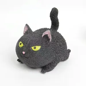 Primer plano detallado de la superficie texturizada de este juguete squishy de gato