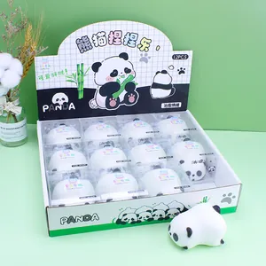 Retail display box of 12 panda squishy toys for stress relief and sensory play