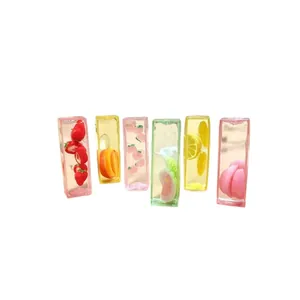 Set mit 6 handgefertigten Squishy-Spielzeugen der Obst-Wagashi-Serie zum Stressabbau