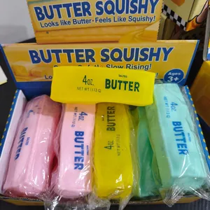 Lot de jouets squishy en forme de bâtonnets de beurre colorés pour soulager le stress
