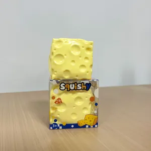 Ρεαλιστικό κίτρινο τυρί squishy παιχνίδι κατά του στρες με αρχική συσκευασία