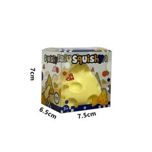 Παιχνίδι squishy σε σχήμα τυριού σε κουτί, 7.5x6.5x7cm TPR παιχνίδι κατά του άγχους