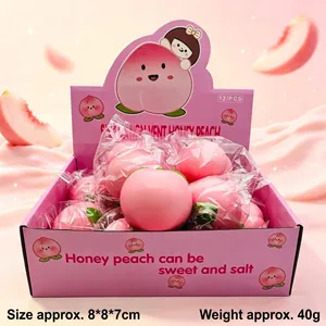Realistisch Roze Perzik Squishy Traag Terugverend PU Schuim Stressverlichting Knijp Fruit Speelgoed Voor Kinderen Volwassenen Cadeau