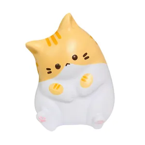 Χαριτωμένο πορτοκαλί και λευκό παιχνίδι squishy γάτας για άγχος και διακόσμηση