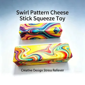 Giocattolo Squishy a Ritorno Lento a Forma di Burro Simulato Design con Motivo Marmorizzato Colorato in Morbido PU Antistress Regalo Creativo