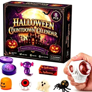 Calendario de Adviento de Halloween Juego de Juguetes Squishy Fantasma Calabaza Descompresión Antiestrés Caja Sorpresa