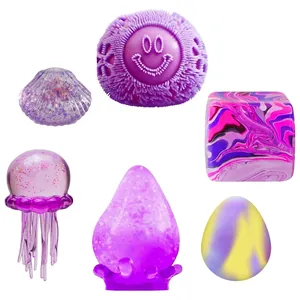 6PCS set of colorful maltose squishy toys for stress relief and slow rebound office gadgets