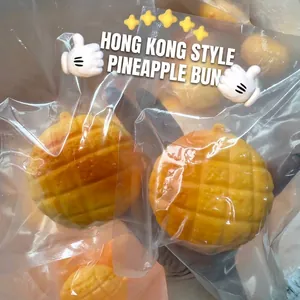 Jouet squishy réaliste en forme de brioche à l'ananas de Hong Kong pour le stress