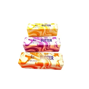 Giocattoli squishy burro in PU a rimbalzo lento con vortici di marmo colorati antistress.