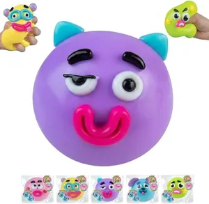 Vue détaillée de diverses expressions de jouets anti-stress chien à rebond lent
