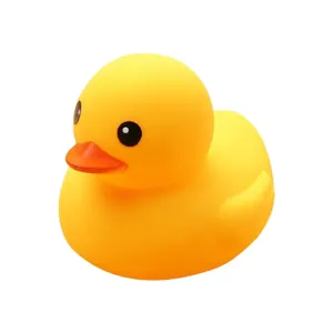 Large yellow rubber duck squeeze toy with slow rebound for stress relief and fun
