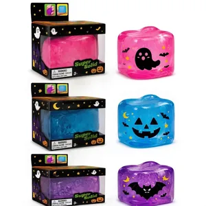Set van 3 Halloween lichtgevende ijsblokjes squishies met spook en vleermuis prints