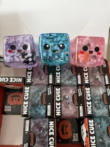 Detailed view of Halloween ghost pumpkin squishy cubes with glowing snowflake inside