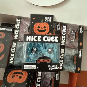 Halloween theme ghost pumpkin nice cube squishy toy slow rebound stress relief gift