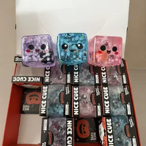 Translucent Halloween cube squishy stress relief toy with snowflake inserts and boxes