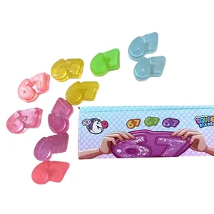 Translucent colorful glitter TPR squeeze toy set shaped like number 67 for stress relief
