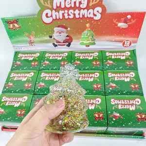 Squishy a forma di albero di Natale glitterato con paillettes colorate