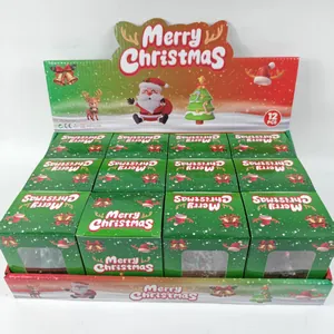 Espositore natalizio con 12 pezzi di giocattoli antistress a forma di albero