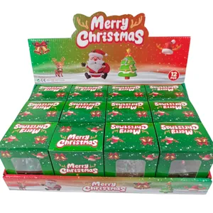 Set di 12 giocattoli colorati a forma di albero di Natale antistress da spremere