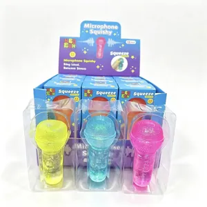 Cartoon Transparent Mikrofonform Squishy Spielzeug Mit Glitzer Stressabbau Quetschspielzeug Für Kinder Erwachsene Geschenk