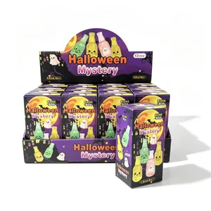 Juego de exhibición de cajas sorpresa de Halloween con 12 juguetes blandos de botella