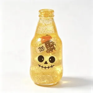 Juguete para apretar Halloween forma botella vino purpurina líquida rebote lento